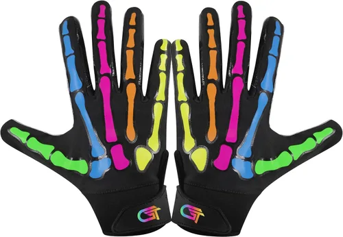 Vista 12 de Glorious Traders Youth Football Gloves American Wide Receiver Football Gloves for Adult Men Women & Boys with Super Sticky Silicone Grip Palms