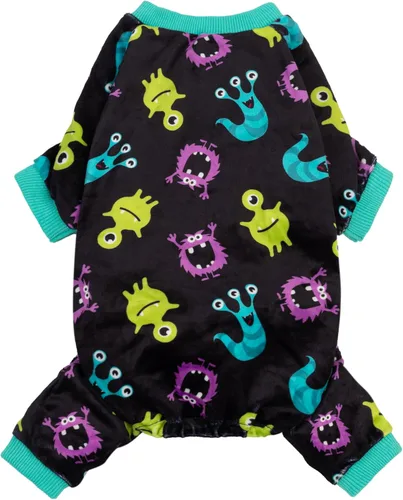 Vista 16 de Fitwarm Pijama de béisbol de forro polar para perro, ropa acogedora de invierno para perros pequeños, niños y niñas, mameluco divertido