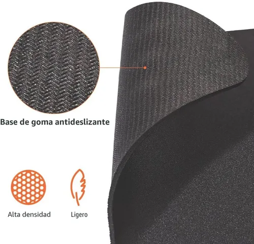 Vista 2 de Amazon Basics Alfombrilla de mouse cuadrada, tela con base de goma, estándar, negro, 12.4 pulgadas de largo x 10.6 pulgadas de ancho