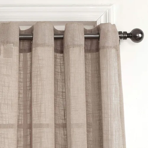 Vista 2 de Cortinas decorativas de lino traslúcidas de 84 pulgadas de largo, cortinas traslúcidas para ahorrar energía, cortinas de privacidad con ojales