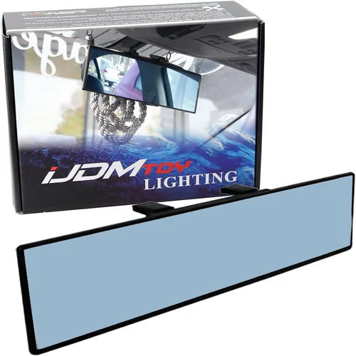 Vista 8 de iJDMTOY Espejo retrovisor plano de clip universal JDM de 300mm 12 pulgadas de ancho compatible con automóvil, SUV, camioneta, camión, etc