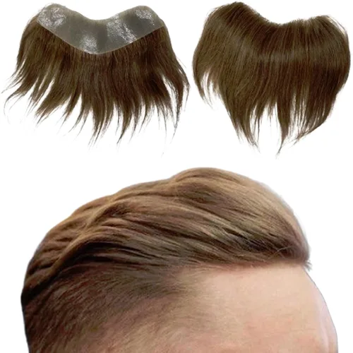 Vista 22 de Voloria Tupé de cabello humano 100 % de piel sintética para hombre, peluca frontal para retroceso, sistemas de reemplazo de línea capilar natural