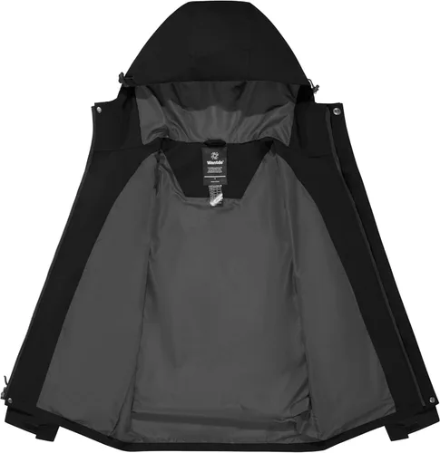 Vista 3 de wantdo Chaqueta impermeable ligera para hombre con capucha rompevientos