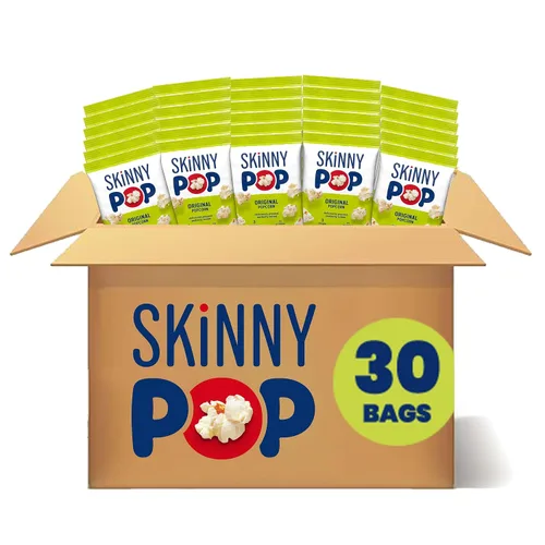 Vista 10 de SkinnyPop Palomitas de maíz, queso cheddar blanco, grano entero, aperitivo sin lácteos, bolsas de 1 oz (12 unidades)