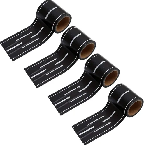 Vista 7 de Cinta adhesiva de carreras para pista de autos de carreras, rollo de cinta adhesiva para juegos de carreras, pista y tren, se adhiere a suelos