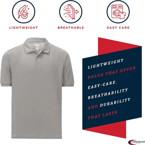 Vista 49 de Premium Wear - Camisetas tipo polo para hombre, con gran absorción de humedad