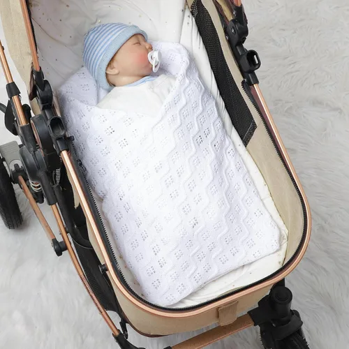 Vista 2 de mimixiong Manta de algodón celular de punto para bebés, manta suave para niños y niñas, 40 x 30 pulgadas