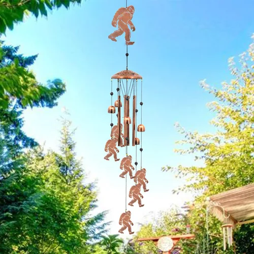 Vista 2 de Campanillas de Viento Big Foot para Exteriores, Regalos Conmemorativos Big Foot Sasquatch para Hombres/Mujeres/Papá/Abuelo, Decoración de Patio