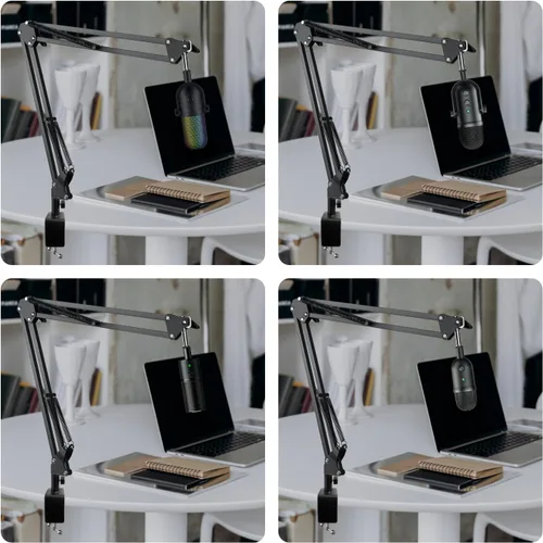 Vista 7 de Brazo ajustable Seiren para micrófono, soporte de micrófono compatible con Razer Seiren X Mini V2 V3 USB Streaming Micrófono para grabación