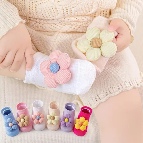 Vista 3 de Aroveea Calcetines antideslizantes de algodón para bebés y niñas de 0 a 3 años