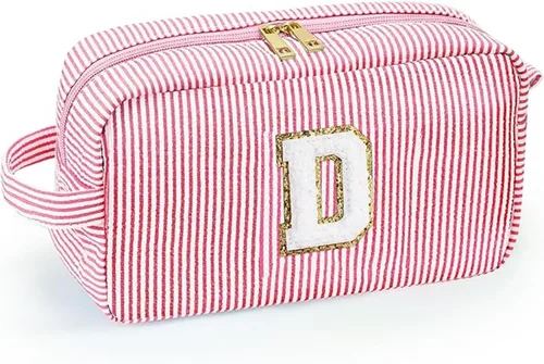 Vista 4 de Bonita bolsa grande de cosméticos de viaje, neceser con cremallera, bolsa de almacenamiento de maquillaje, bolsa de viaje, fiesta, boda, artículos