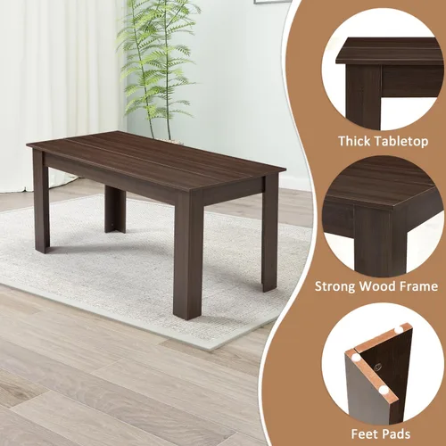 Vista 5 de ECOTOUGE Mesa de comedor de madera para 6-8, 63 pulgadas de largo x 31 pulgadas de ancho x 30 pulgadas de alto, mesa rectangular grande de granja