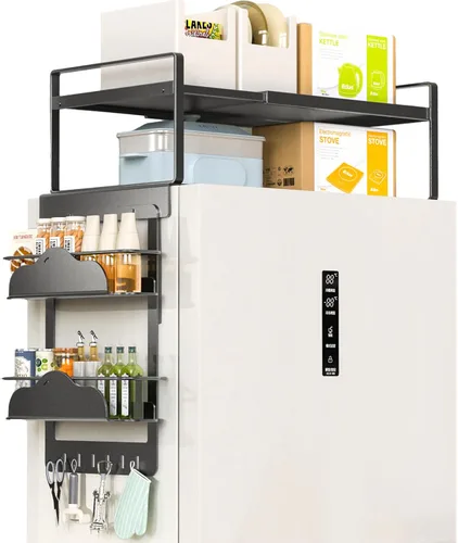 Vista 7 de Estante de almacenamiento ajustable para refrigerador, estante organizador expandible de 12.4 a 23.62 pulgadas, almacenamiento para refrigerador