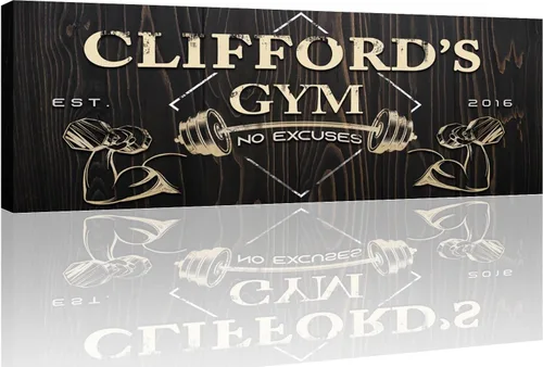 Vista 3 de Tailored Canvases Letrero Personalizado de Gimnasio Arte de Pared Decorativo - Lienzo Motivacional para Gimnasio en Casa, Sala de Entrenamiento