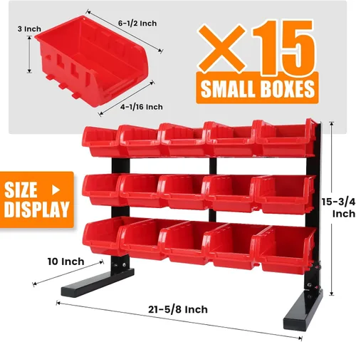 Vista 14 de Maxworks 80694 30-Bin Soporte de almacenamiento para pared para Tuercas, Pernos, tornillos, clavos, abalorios, Botones, otras pequeñas partes