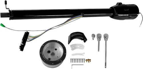 Vista 18 de Columna de dirección manual de 81 cm con inclinación, acabado de acero inoxidable pulido, con adaptador de rueda de 9 orificios, sin llave Columna