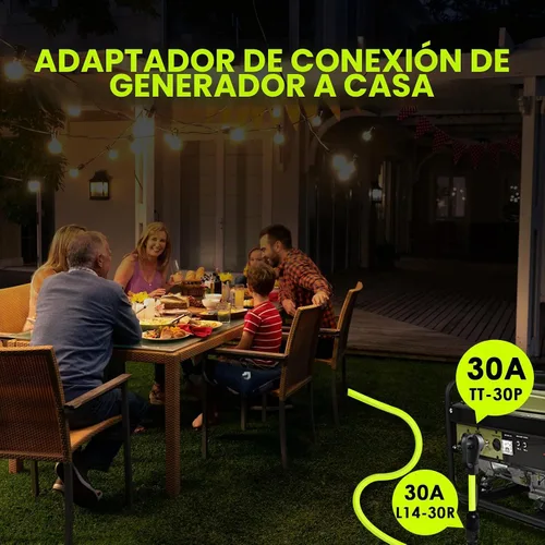 Vista 2 de NEMA TT-30P a L14-30R Cable adaptador para generador, cable adaptador de interruptor de transferencia de generador de 30 amperios de 3 clavijas a 4