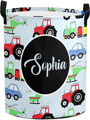 Vista 8 de Cesta de lavandería personalizada con texto y nombre, impermeable, para dormitorio, sala de estar, cesta de almacenamiento