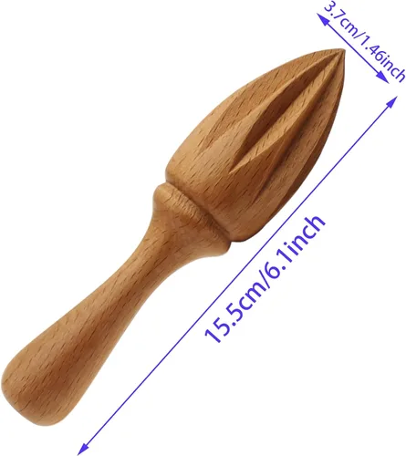 Vista 2 de Exprimidor de limón Extractor de frutas de madera, herramienta de cocina casera de mano adecuada para jugo de frutas (1 unidad, estilo A)