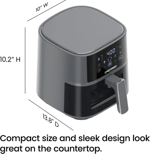 Vista 8 de Chefman Freidora de aire – Freidora de aire compacta de 4 cuartos de galón para comidas rápidas y fáciles, cuenta con tecnología Hi-Fry para una