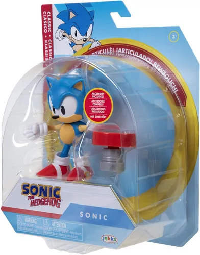 Vista 9 de Sonic 4"- Classic Sonic w/Spring- Wave 4 (en línea) articulado