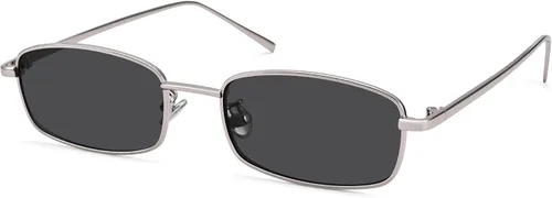 Vista 12 de Y2k - Lentes de sol rectangulares para mujer y hombre, estilo retro de los años 80 y 90 A1 dorado/gris