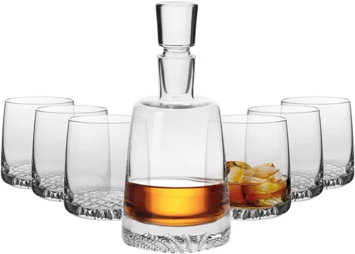 Vista 12 de Krosno - Decantador de whisky con tapón 25.4 oz Colección Caro Para uso en casa, restaurantes, fiestas Idea de regalo para bar mitzvah, boda
