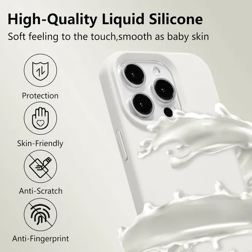 Vista 176 de Funda magnética de silicona para iPhone 13 Pro, color blanco antiguo [Compatible con Magsafe] [Forro de microfibra suave antiarañazos], funda