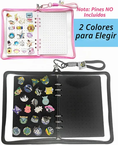 Vista 7 de Libro de exhibición de pines, colección de pines, libro de intercambio con tableros de exhibición de 8 páginas, broche A5, organizador de Negro