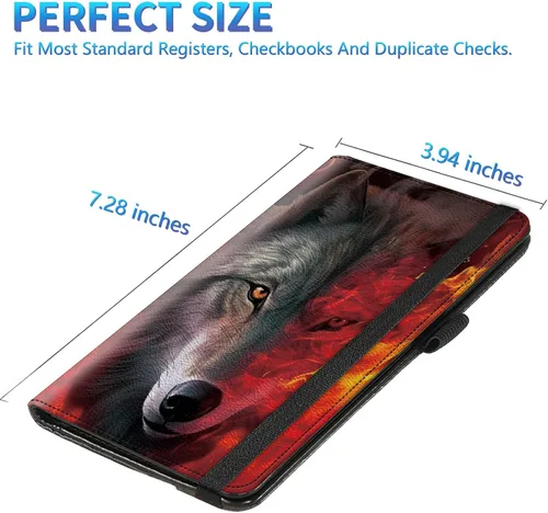 Vista 65 de Funda para chequera para hombres y mujeres, cartera de cuero RFID con ranuras para tarjetas de crédito, soporte de cheques duplicados personales