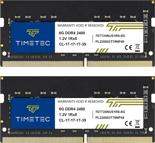 Vista 8 de Timetec Premium 8GB DDR4 2400MHz (DDR4-2400) PC4-19200 (PC4-2400T) sin ECC sin búfer 1.2V CL17 1Rx8 de rango único 260 pines SODIMM, módulo