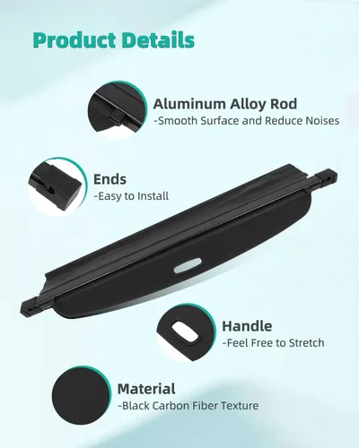 Vista 2 de SCITOO Cubierta de Carga Sombrilla 2022-2024 Compatible con Accesorios para Hyundai Tucson, Protector Retráctil para Maletero Trasero, Privacidad