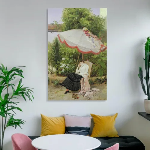 Vista 6 de Pedro Lira,Girl Under A Parasol By Pedro Lira,art Prints,Vintage Art,canvas Wall Art,famous Art Prin Canvas Wall Art Print Poster For Home School
