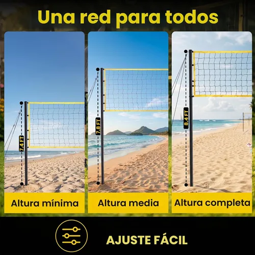 Vista 4 de Volleyball Net for Backyard, Regulation Size 32x3FT, Portable Outdoor