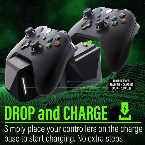 Vista 2 de Nyko Xbox One Power Kit Plus - Rechargeable Battery Kit with 2 Batteries, Micro-USB Charge Cable Not Compatible with Xbox SX Not Compatible with