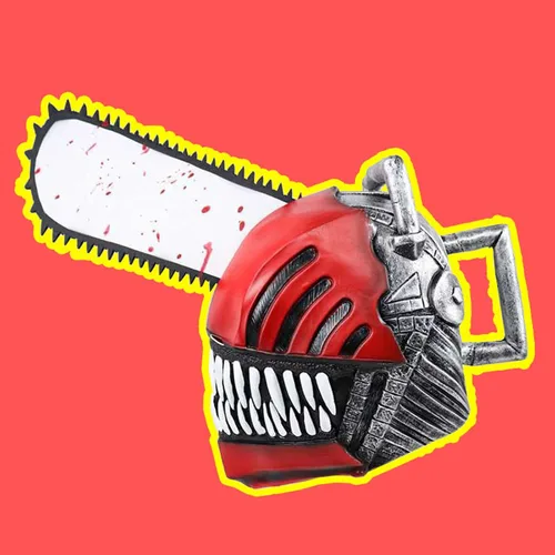 Vista 5 de DFSETOGO Máscara de hombre de motosierra Denji Pochita, accesorios para la cabeza, disfraz de demonio, máscara de látex Denji para fiesta