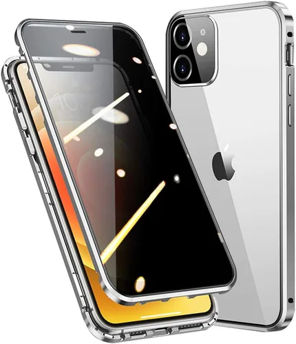 Vista 9 de Funda de bloqueo de seguridad para iPhone 12 Mini de 5.4 pulgadas, antiespías, protector de lente de cámara integrado, cubierta magnética Negro