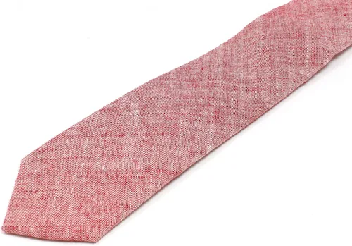 Vista 91 de Corbata delgada de algodón cambray para hombre, estilo desgastado texturizado - 2 1/2 pulgadas de ancho