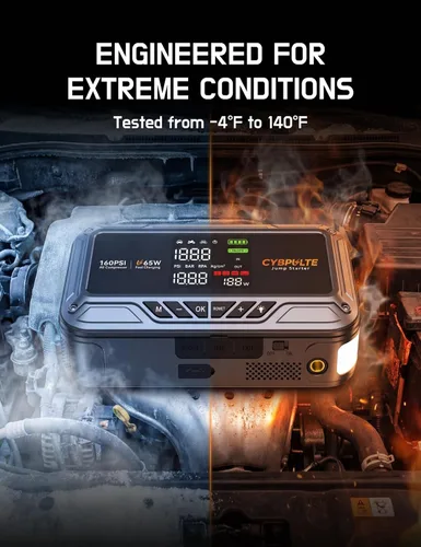 Vista 8 de Arrancador con compresor de aire 8000A 160 PSI, 65W USB-C