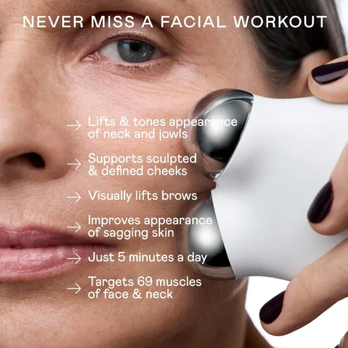 Vista 2 de NUFACE MINI+ - Herramienta de escultura facial, dispositivo masajeador facial con microcorriente para tensar, contornear, deshinchar y tonificar
