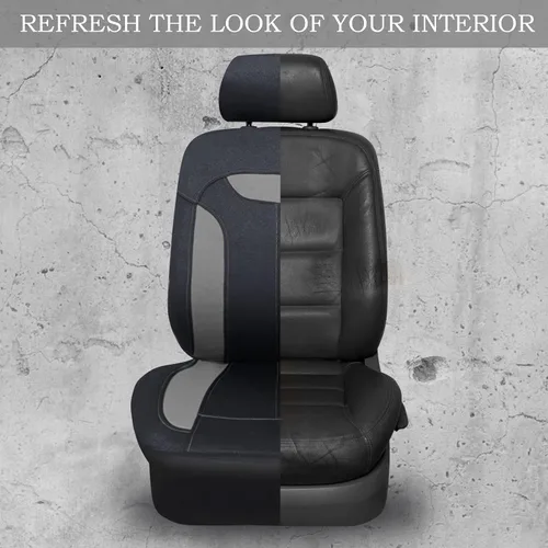 Vista 6 de CAR PASS Juego completo de fundas de asiento de automóvil transpirables de malla de aire 3D en tela, ajuste universal compatible con el 95%