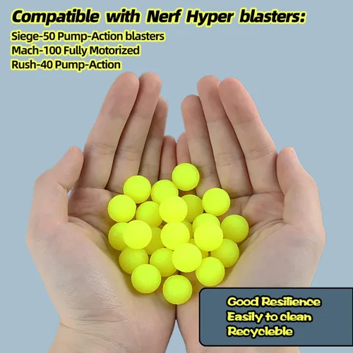 Vista 3 de Paquete de 500 rondas de recambio de munición para Nerf Hyper Blaster Series Stock Up Hyper Games (Bucket)