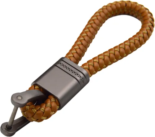 Vista 5 de Llavero con cuerda de diseño de tejido de bellota para automóvil, compatible con Porsche Maserati Mercedes BMW Cadillac Lexus Ford Toyota VW Honda