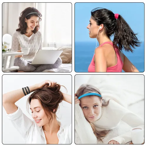 Vista 7 de Duufin 28 diademas elásticas antideslizantes coloridas para entrenamiento, para mujeres, hombres y niñas, 14