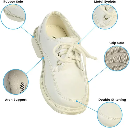 Vista 2 de Lito Children's Wear Zapato de vestir para niños, comunión con cordones, boda, graduación, zapato mate formal