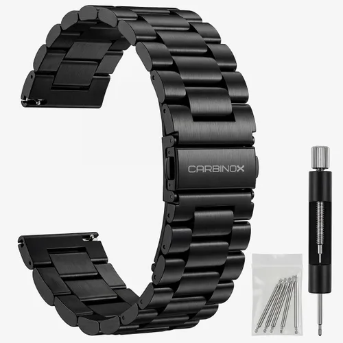 Vista 10 de CARBINOX Correa duradera de 0.866 in compatible con relojes inteligentes ajustables, ajuste seguro