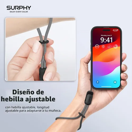 Vista 2 de SURPHY Paquete de 2 cordones para teléfono, correa de muñeca para teléfono