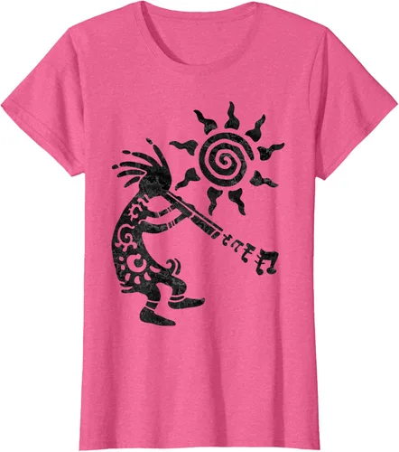 Vista 53 de Native American Kokopelli Musican With Flute 2 - Camiseta divertida para fanáticos, Blanco, S