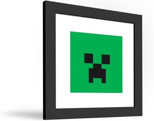 Vista 2 de Gallery Pops Minecraft: Pixeles icónicos - Mobs - Arte de pared de enredadera, versión enmarcada en negro, 12 x 12 pulgadas Versión con marco negro