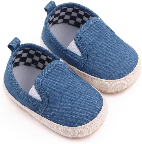 Vista 4 de Clowora Unsex - Zapatos de lona para niños y niñas, para recién nacidos, antideslizantes, suela suave, para cuna, zapatos casuales para bebés de 3 a